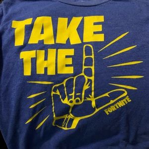 Boys blue fortnite shirt